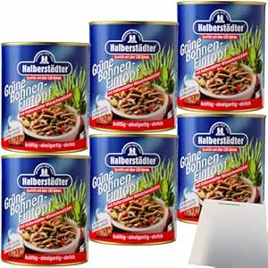 usy Bundle for Halberstädter Green Bean Stew Pack of 6 (6 x 800 g Tin) + usy Block