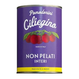 Viani Italian Cherry Tomatoes Unpeeled Pomodorini Ciliegino from Campania Fine Fruity and Sweetness 400 g Tin
