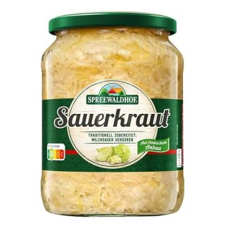 12 x Sauerkraut Spreewaldhof - Milky Sour Fermented - Traditionally Prepared 650 g (7.8 kg)