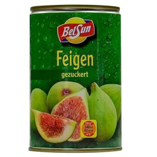BelSun Figs, 1 x 210 g tin, sugared whole figs, pickled green figs, fruit preserved from Spain, fruity figs, vegan, gluten-free, gently processed