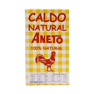 Aneto Caldo Natural de Pollo Chicken Broth Without Additives, Pack of 1 (1 x 1L)