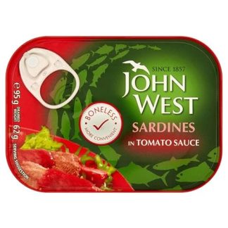 John West Skin-Free Sardines in Tomato Sauce (95g) - Pack of 6
