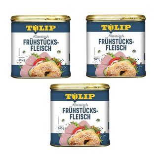 TULIP 3 x Pork Breakfast Meat, 340 g, Delicious Pork in Practical Recyclable Preserve, Pork Breakfast Meat in a Tin, 86% Pork