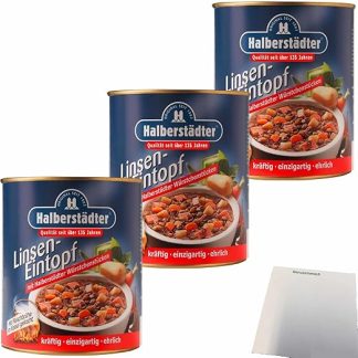usy Bundle for Halberstädter Lentil Stew Pack of 3 (3 x 800 g Tin) + usy Block