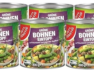 Gut & Günstig Green Bean Stew with Smoked Bacon and Cooked Beef 6 x 800 g