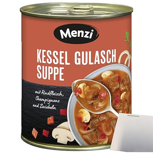 Menzi Kettle Goulash Soup with Beef (800 ml Tub) + usy Block