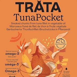 TRATA Tuna Pocket Smoked Tuna | Smoked Tuna | Tuna Fillet Pieces in Vegetable Oil | No Drainage Required | Protein Source - High Protein