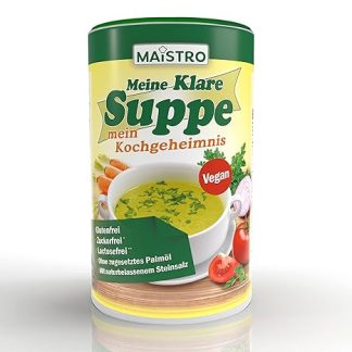 Vegan Vegetable Broth and Condiments, No Allergy Triggers, No Palm Oil, Easy, Quick and Delicate Prepared. 900 g/45 Litre Vegetable Soup with Natural Rock Salt. MAISTRO MKS-900g