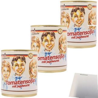 usy Bundle for Original School Kitchen Tomato Sauce with Hunting Sausage Pack of 3 (3 x 350 g Tin) + usy Block