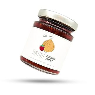 FOODOKO FINEST - Gourmet Onion and Raspberry Chutney for Gourmets | Onion Chutney with Raspberry | Raspberry Chutney Relish | Spicy and Sweet (180g)