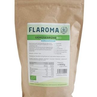 Vegetable Broth Organic with Less Salt 600 g - 30 L, without Flavour Enhancer, Glutamate, Yeast Extract, Gluten-Free, Lactose-Free, Vegan Flaroma
