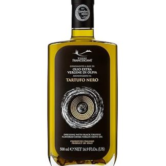 Terre Francescane Truffle Oil Dressing Based on Extra Virgin Olive Oil with Black Truffle Flavour and Dried Truffle Pieces (500 ml)