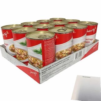 Jeden Tag Holiday Soup with Meatballs and Egg Stitch Pack of 12 (12 x 400 ml Tin) + usy Block