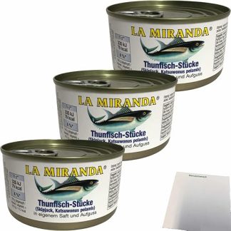 usy Bundle for La Miranda Tuna Pieces in Own Juice and Infusion Pack of 3 (3 x 185 g Tub) + usy Block