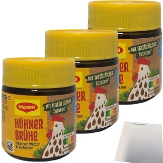 usy Bundle for Maggi Instant Chicken Broth for Seasoning and Refining, Pack of 3 (3 x 92 g Glass) + usy Block