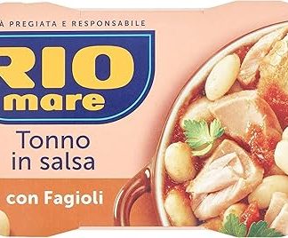 Rio Mare Tonno e Fagioli Ready Meals Tuna Beans 2 x 160 g Instant Food Pack of 12