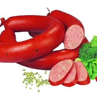 Food-United Jägerkranzl in Ring 6 x 700 g Bavarian-Silesian-Polish-Krakauer Sausage Specialty with Green Peppercorns and Hearty Smoky Aroma with High Lean Meat Content