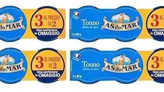 12 x AS do MAR Tonno all'Olio di Oliva, Tuna in Olive Oil, Ideal for Any Recipe, 80 g Jar + Italian Gourmet Polpa di Pomodoro 400 g Tin