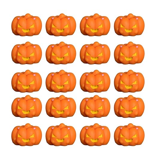 Small Halloween Pumpkins, Halloween Decorations Small Pumpkins - Pack of 20 Artificial Pumpkin Statue Made of Resin | Pumpkin Ornaments for Indoor Use, Artificial Pumpkins for Halloween, Thanksgiving