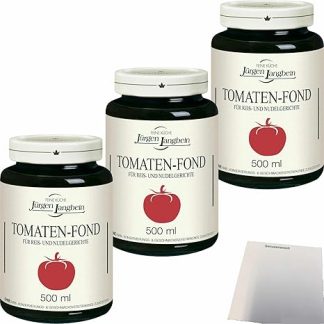 usy Bundle for Jürgen Langbein Tomato Fund for Rice and Pasta Dishes Pack of 3 (3 x 500 ml Glass) + usy Block