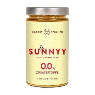 Hofgut Stöcken Sunnyy Organic Chicken Curry with Coconut Milk, Vegetables & Spices, Aromatic & No Additives, 620 ml