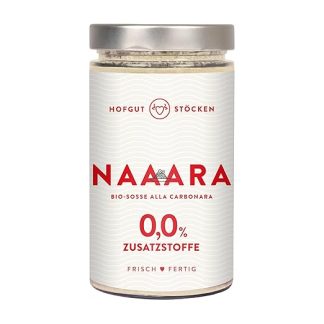 Hofgut Stöcken Naaara Alla Carbonara Organic Sauce Creamy Organic Ready Sauce with Cream & Grana Padano in Glass Ready Meal without Additives (620 ml)