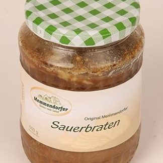 Memmendorfer Sauerbraten vom Rind eingekocht im Glas, 660g Hausmannskost vom Metzger, 3-4 Scheiben