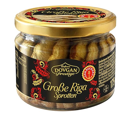 DOVGAN Prestige Riga Sprats, Smoked in Rapeseed Oil, 175g