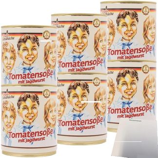 usy Bundle for Original School Kitchen Tomato Sauce with Hunting Sausage Pack of 6 (6 x 350 g Tin) + usy Block