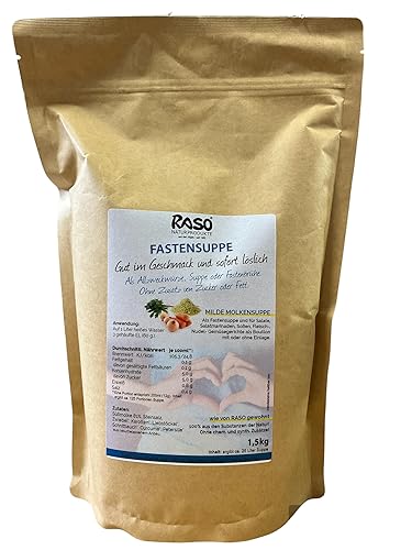 Fasting Soup - Fasting Broth The Original Raso - Diet Soup - Proven Raso Soup Recipe - Mild Whey Soup without Fat (1.5 kg Refill)