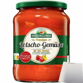 Spreewaldhof Premium Letscho Vegetables Hungarian Style (720 ml Glass) + usy Block
