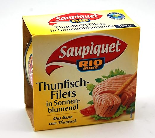 Saupiquet Tuna Fillets in Sunflower Oil, Pack of 16 (16 x 185 g)