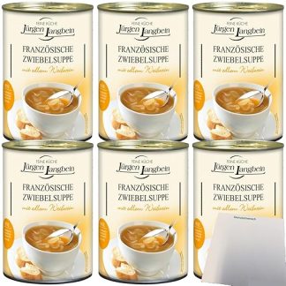 Jürgen Langbein French Onion Soup with Elegant White Wine Pack of 6 (6 x 400 ml Tin) + usy Block