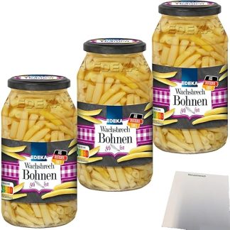 usy Bundle for Wax Breaking Beans Yellow Fine Assorted Harvest Freshly Processed Pack of 3 (3 x 530 g Glass) + usy Block