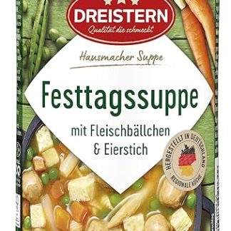 DREISTERN Holiday Soup 400 ml I With Meatballs and Egg Stitch I Hearty Stew in Recyclable Canning I Long Shelf Life Thanks to Natural Preservation I Homemade Quality