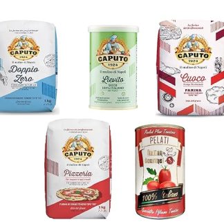 Farina Molino Caputo Doppio Zero Classica Cuoco Pizzeria Pizza Napoli (3 x 1 kg) + Caputo Lievito Secco + Italian Gourmet Pomodori 100% Italian Pelati Whole Peeled Plum Tomato Sauce Tin 400g