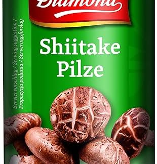 [12 x 284 g/ATG 156 g] Diamond Shiitake Mushrooms Whole / Shitake Mushrooms + a Small Lucky Doll - Wooden Doll