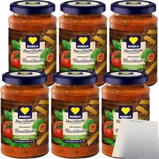 usy Bundle for Edeka Tomato Sauce Basil Pack of 6 (6 x 350 g Glass) + usy Block