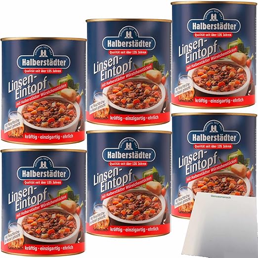 usy Bundle for Halberstädter Lentil Stew Pack of 6 (6 x 800 g Tub) + usy Block