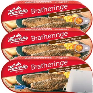 Hawesta Bratherings in Finely Spiced Marinade Pack of 3 (3 x 500 g Tub) + usy Block