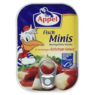 Appel Fish Minis, Herring Fillet Pieces in Tomato Ketchup Sauce, 100g