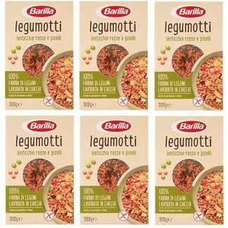 6 x Barilla Legumotti Lenticchie Rosse e Piselli Red Lentils and Peas Rich in Protein and Fibre Gluten Free 300 g