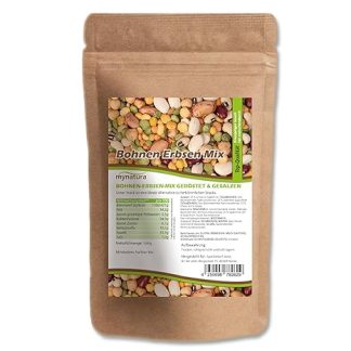 Mynatura Beans Peas Mix - Roasted and Salted | Snack | Roasted Beans | Edamame Beans | Broad Beans | Crispy | Nibbling from the Bag (1000 g)