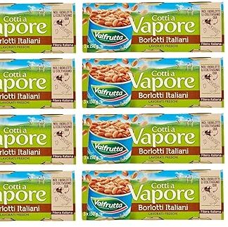 8 x Valfrutta Fagioli Borlotti, Italian Borlotti Beans, Legume Vegetables Boiled Beans, Tin 3 x 150 g + Italian Gourmet Polpa di Pomodoro 400 g Tin