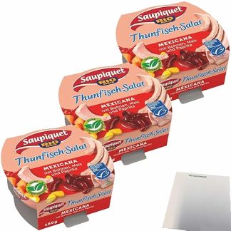 usy Bundle for Saupiquet Tuna Salad Mexicana Pack of 3 (3 x 160 g Tin) + usy Block