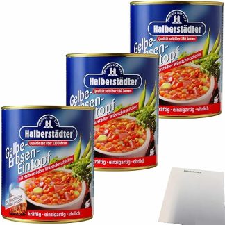 usy Bundle for Halberstädter Yellow Pea Stew Pack of 3 (3 x 800 g Tin) + usy Block