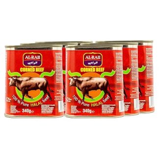 Al Raii - Corned Beef Halal 340g - Cured Beef Crushed - Cooked in Own Juice (6 x 340g)