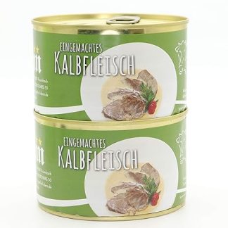 2 x Preserved Diem 400 g Canned Veal - Roast Veal in Cream Sauce - Veal in White Sauce - White Wine Sauce - 240 g Milk Calf Meat - Long Lasting