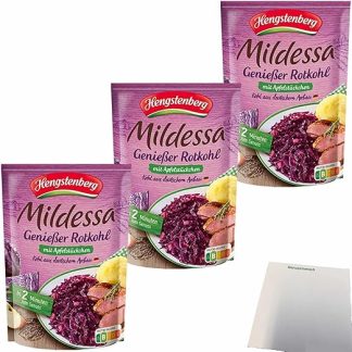 usy Bundle for Mildessa Connoisseurs Red Cabbage with Apple Pieces Pack of 3 (3 x 400 g Bags) + usy Block