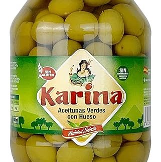 Karina Green Manzanilla Olives with Stone Glass 500g